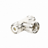 Adaptador en forma T, de Conector UHF Macho (PL-259) a Doble UHF Hembr