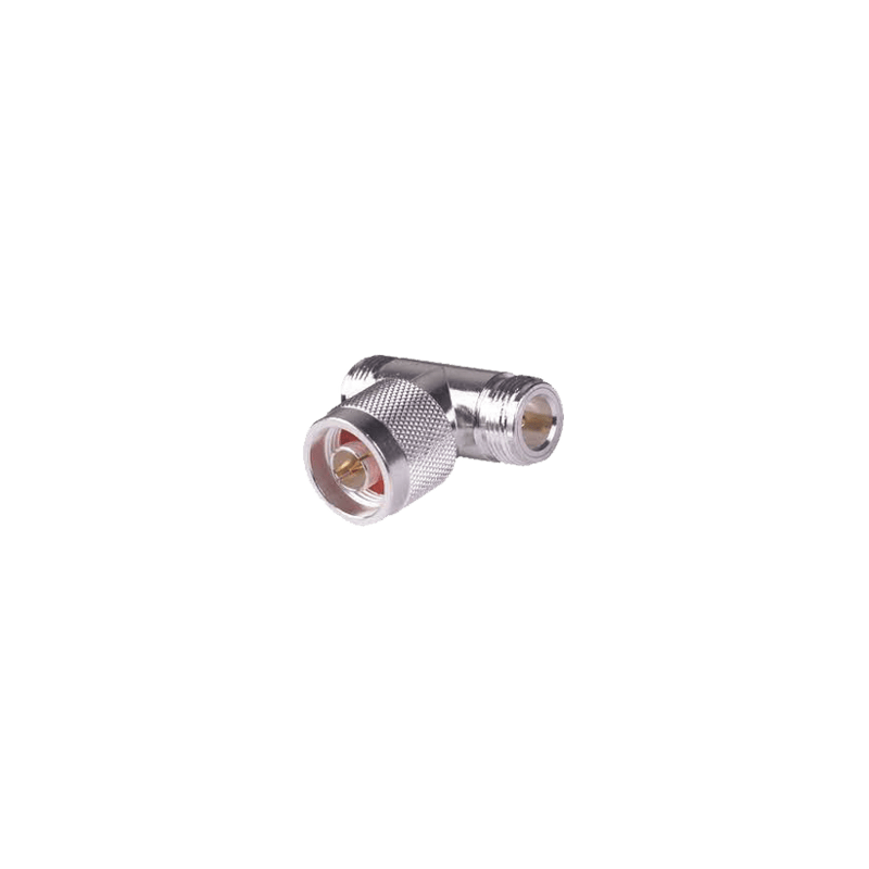 Adaptador en T, de Conector N Macho a Doble N Hembra, Plata/ Oro/ Tefl
