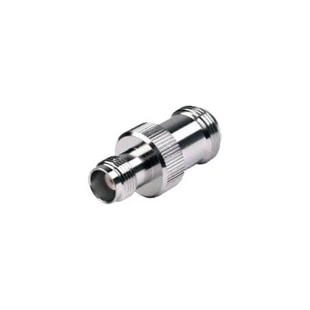 Adaptador en Línea de Conector TNC Hembra a N Hembra, Níquel/ Oro/ Tef