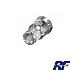 Adaptador en Línea, de Conector DIN 7-16 Hembra a N Macho, Plata/ Plat