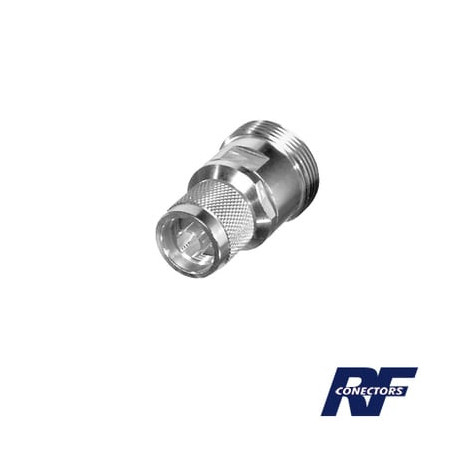 Adaptador en Línea, de Conector DIN 7-16 Hembra a N Macho, Plata/ Plat