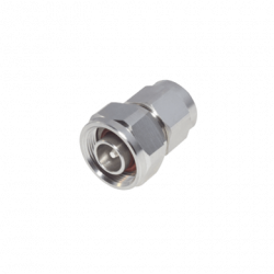 Adaptador en Línea de Conector 4.3-10 Macho a N Macho, Bronce Blanco/