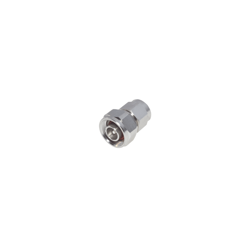 Adaptador en Línea de Conector 4.3-10 Macho a N Macho, Bronce Blanco/