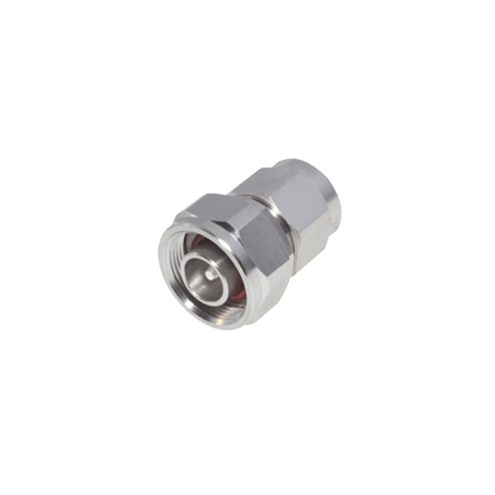 Adaptador en Línea de Conector 4.3-10 Macho a N Macho, Bronce Blanco/