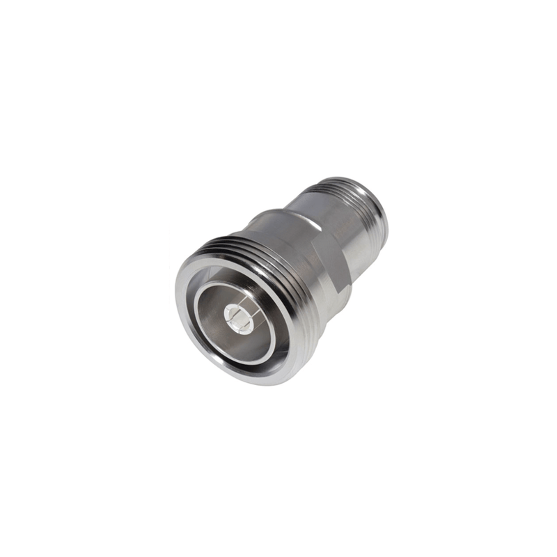 Adaptador en Línea de Conector DIN 7-16 Hembra a 4.3-10 Hembra, Bronce