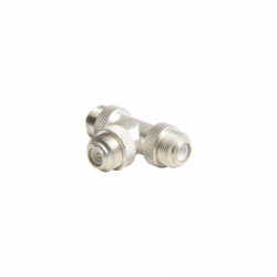 Adaptador triple UNIDAPT Macho en T. Plata / Oro / Teflón.