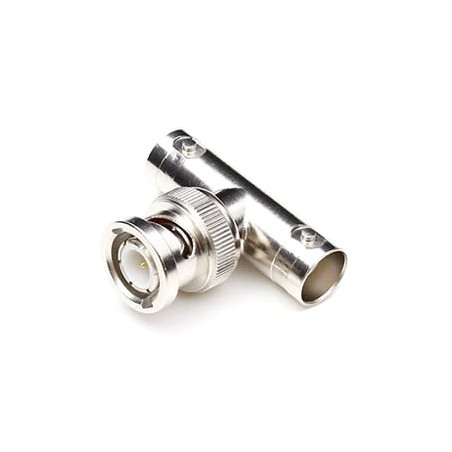 Adaptador en T para 75 Ohm de Conector BNC Macho a Doble BNC Hembra, N