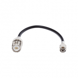 Jumper Adaptador de Conector Mini UHF Macho a UHF Hembra (SO-239), Níq