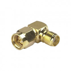 Adaptador en Ángulo Recto, de Conector SMA Macho a SMA Hembra, Oro/ Or