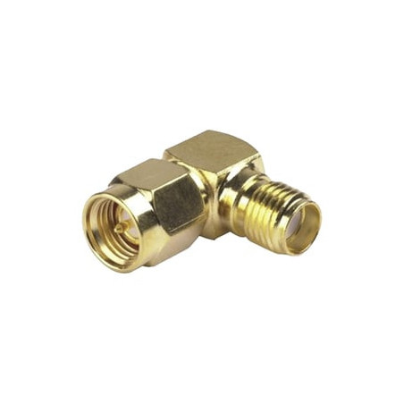 Adaptador en Ángulo Recto, de Conector SMA Macho a SMA Hembra, Oro/ Or