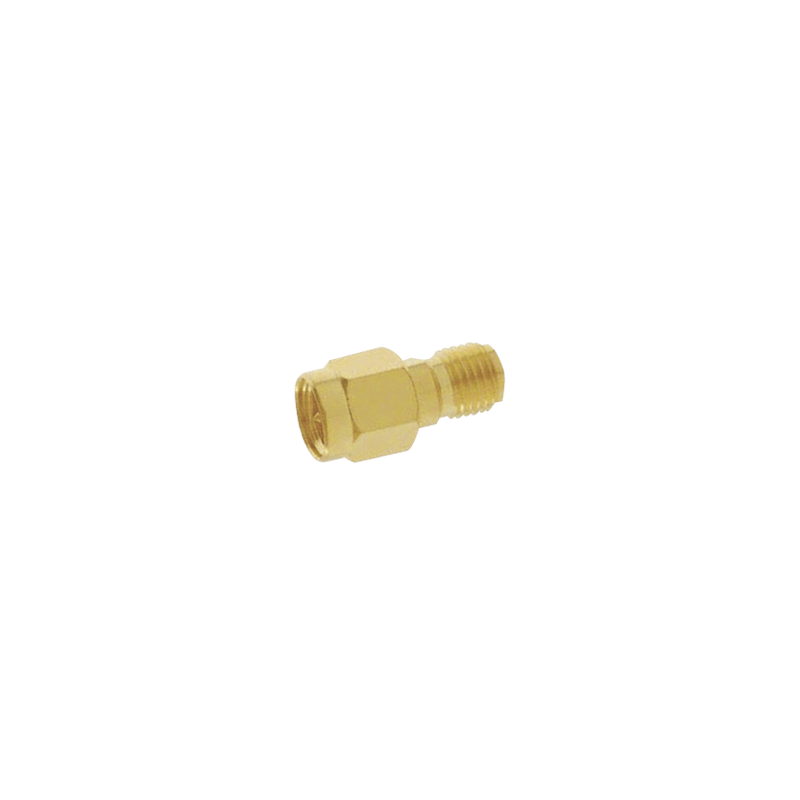 Adaptador en Línea, de Conector SMA Macho a SMA Hembra Inverso, Oro/ O