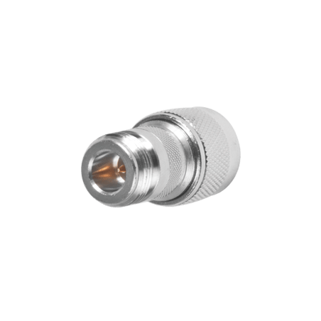Adaptador en Línea, de Conector N Hembra Inverso a N Macho, Níquel/ Or