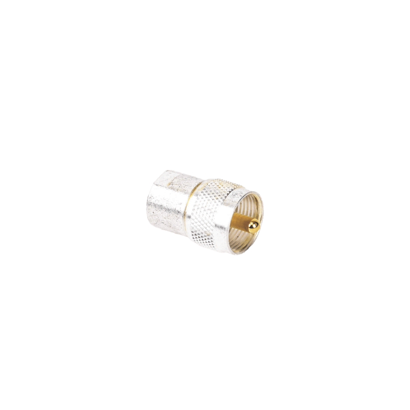 Adaptador UNIDAPT Hembra a UHF Macho (PL-259). Plata / Oro / Teflón.