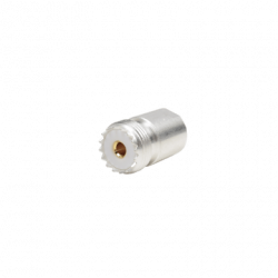 Adaptador UNIDAPT Hembra a UHF Hembra (SO-239). Plata-Oro-Teflón.