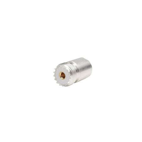 Adaptador UNIDAPT Hembra a UHF Hembra (SO-239). Plata-Oro-Teflón.