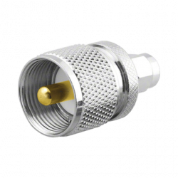 Adaptador en Línea, de Conector SMA Macho a UHF Macho (PL-259), Níquel