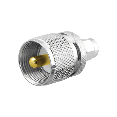 Adaptador en Línea, de Conector SMA Macho a UHF Macho (PL-259), Níquel