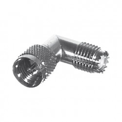 Adaptador en Ángulo Recto, de Conector Mini-UHF Macho a Mini-UHF Hembr