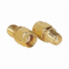 Adaptador SMA Macho Inverso a SMA Hembra, Oro/ Oro/ Teflón,