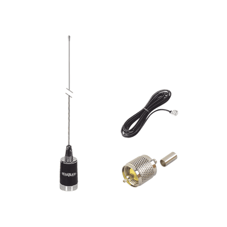 kit de antena móvil de 3dB de Ganancia  en VHF 148-174 MHZ, Incluye LM
