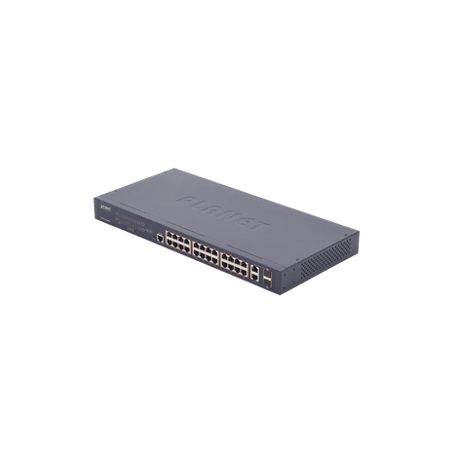 Switch administrable de 24 puertos 10/100TX PoE y 2 puertos combo TP/S