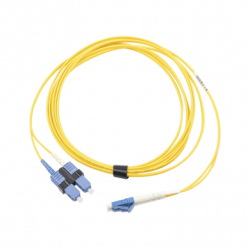 Jumper de Fibra Óptica Monomodo (OS2), XGLO, LC/UPC-SC/UPC Duplex, OFN