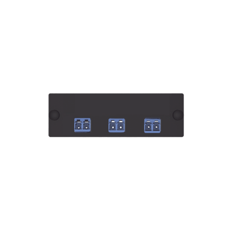 Placa Acopladora de Fibra Óptica FAP, Con 3 Conectores LC Duplex (6 Fi