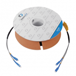 Carrete de Fibra Óptica Monomodo con conectores SC-SC Duplex, Reforzad