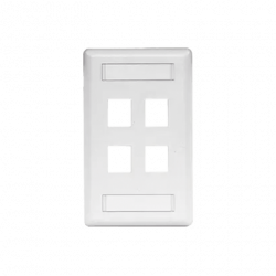 Placa Frontal para 4 Puertos Teléfono/Datos/Multimedia/ Color Blanco.