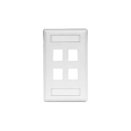 Placa Frontal para 4 Puertos Teléfono/Datos/Multimedia/ Color Blanco.