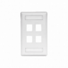 Placa Frontal para 4 Puertos Teléfono/Datos/Multimedia/ Color Blanco.
