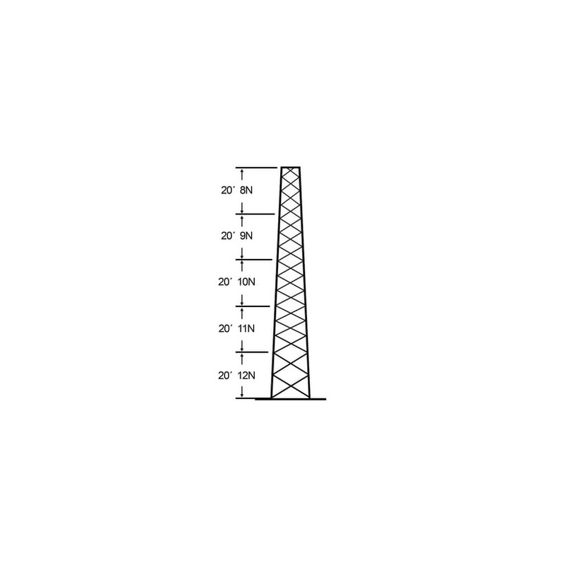 Torre especial Autosoportada Robusta de 30 m. Con 5 m de Ancho en Cara