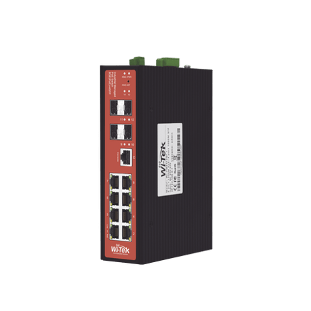 Switch Industrial 8 puertos / Administrable PoE / Puerto 1-2 PoE 24V/4