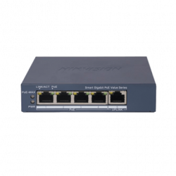 Switch Gigabit PoE / Administrable / 4 Puertos 1000 Mbps PoE / 1 Puert