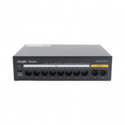 Switch PoE con 10 Puertos 10/100 Mbps / 110 W / Carcasa de Acero / No