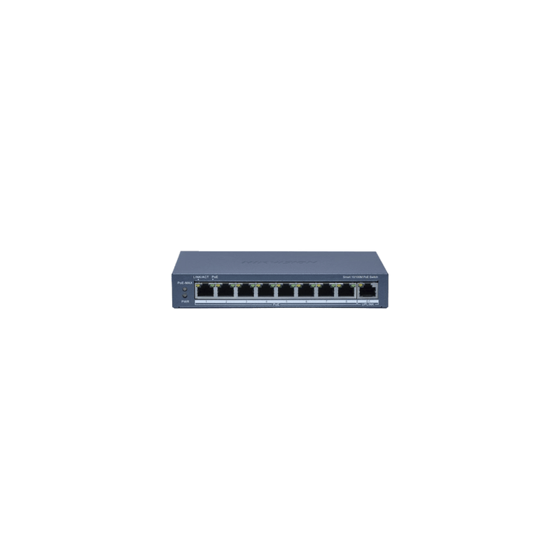 Switch PoE / Monitoreable / 8 Puertos 10/100 Mbps PoE / 1 Puerto 1000