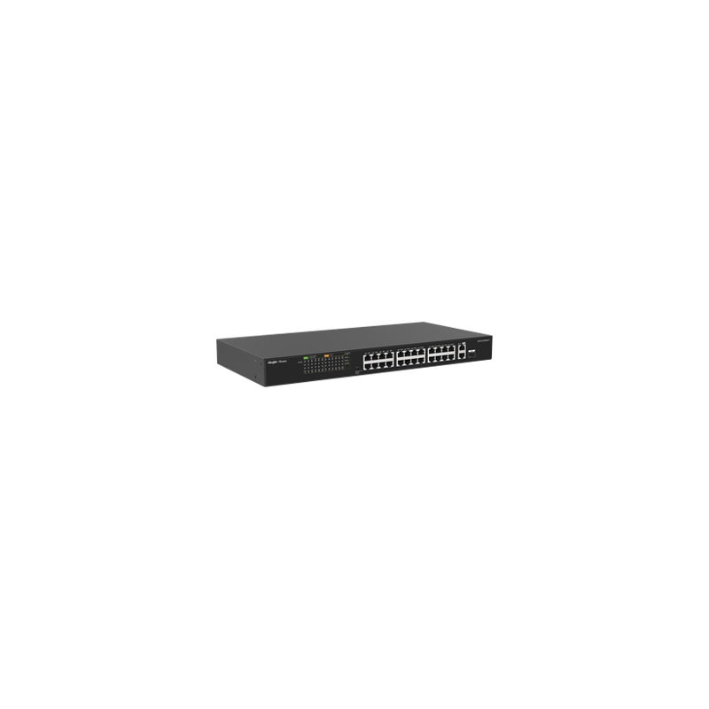 Switch PoE, no administrable hasta 370W, 2 puertos Gigabit y 24 puerto