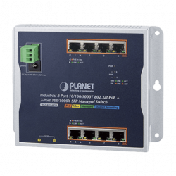 Switch Industrial PoE Administrable de Pared Capa 2, 8 Puertos Gigabit