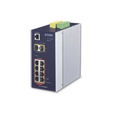 Switch Industrial Administrable Capa 2, 8 puertos PoE Gigabit 802.3af/