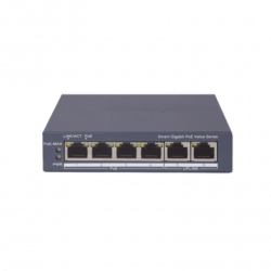 Switch Gigabit PoE / Administrable / 4 Puertos 1000 Mbps PoE / 2 Puert