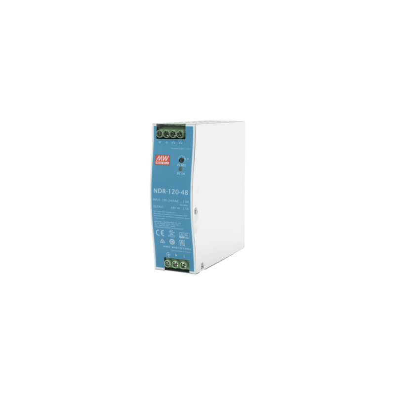 Fuente de poder industrial de 120 W, salida 48 Vcc, entrada 90264 VCA,