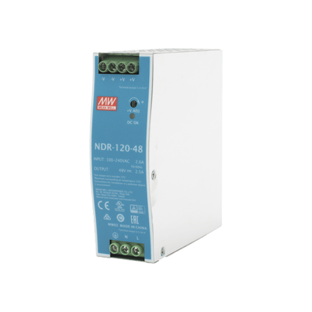 Fuente de poder industrial de 120 W, salida 48 Vcc, entrada 90264 VCA,