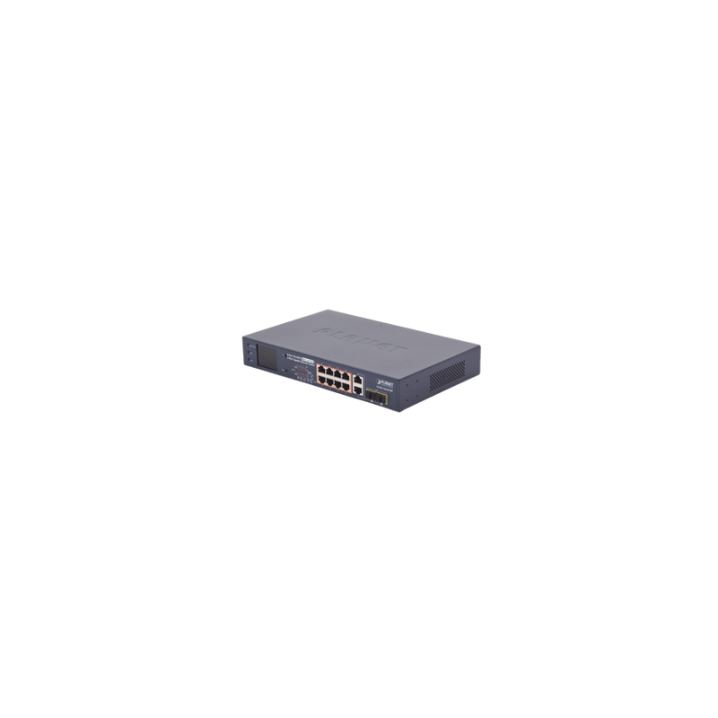 Switch PoE / distancia 250 metros / 8 puertos  2 combo TP/SFP gigabit