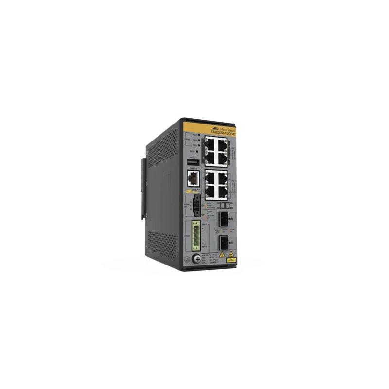 8x 10/100/1000T, 2x 1G/10G SFP, Industrial Ethernet, Layer 2 Switch, P