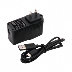 Adaptador de pared de 5 Vcc,  3 A con micro-USB tipo C