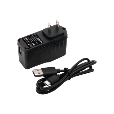 Adaptador de pared de 5 Vcc,  3 A con micro-USB tipo C