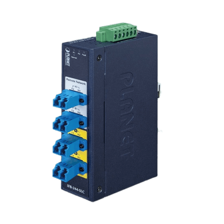 Switch Industrial Bypass de Fibra Optica Monomodo con Conector LC de 2