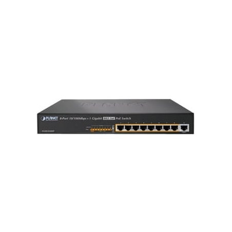 Switch no administrable de 8 Puertos PoE 100BaseTX  1 Puerto 100/1000B