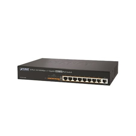 Switch no adminsitrable PoE de 8 Puertos PoE 100BaseTX  1 Puerto 100/1