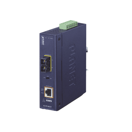 Convertidor de medios industrial PoE 1000BASE-SX a 10/100/1000BASE-T 8